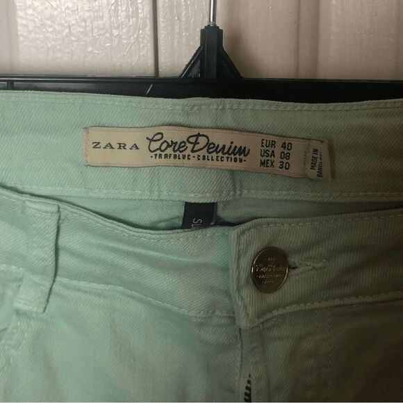 Zara Core Denim Trafaluc Collection Womens Slim Skinny Jeans Green Size 8 - Picture 9 of 9